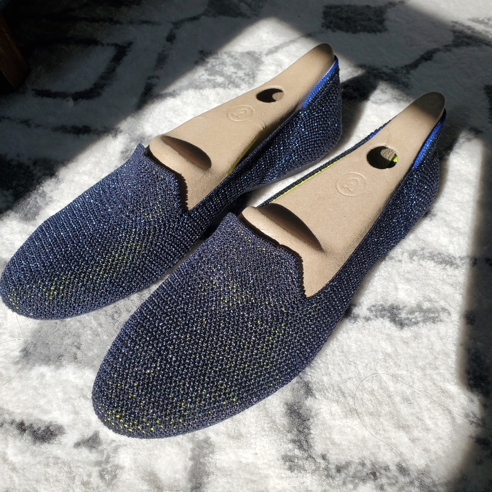 ***SOLD***Rothy's Navy Metallic and Neon Loafer